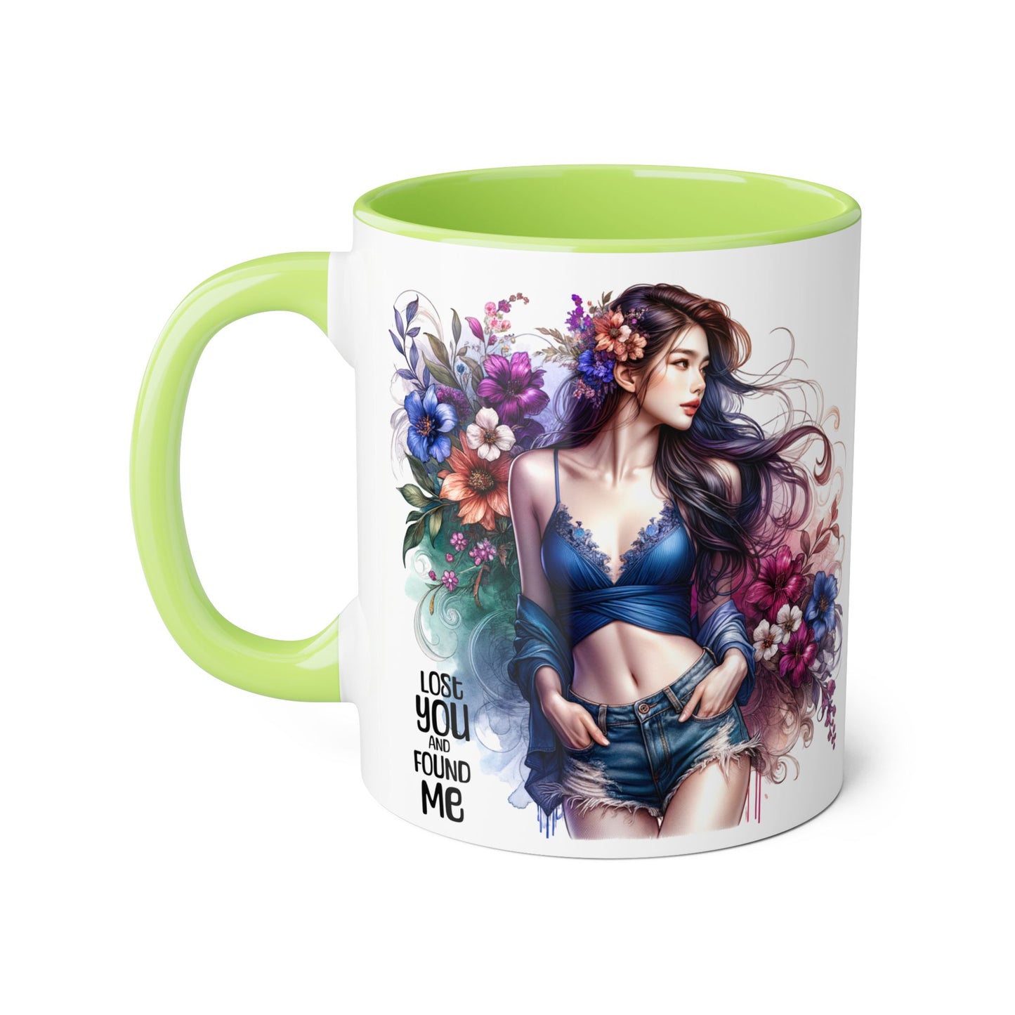 Floral Art Accent Mug - Lose You, Found Me | Unique Gift for Her, Coffee Lover, Tea Enthusiast, Birthday, Housewarming