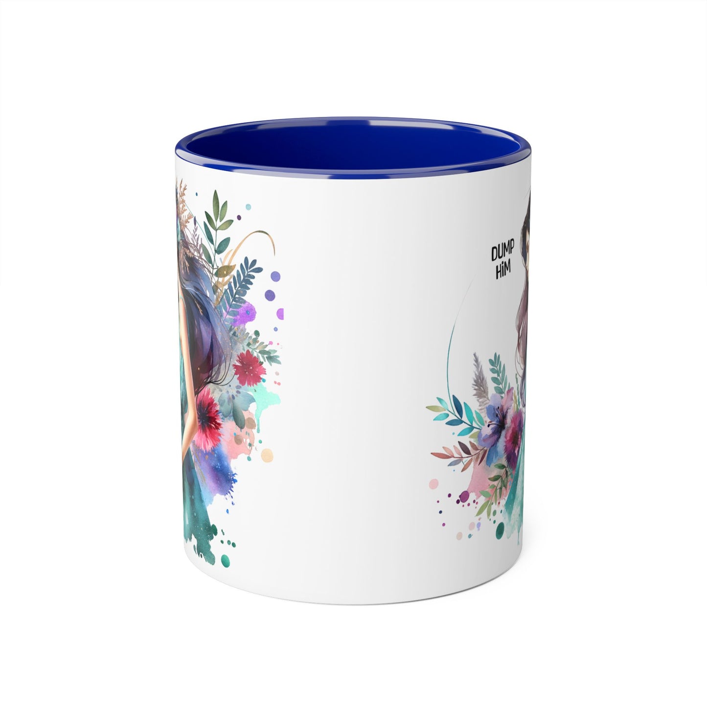 Whimsical Motivational Accent Mug, Inspirational Gift Mug, Cute Coffee Cup, Flower Art Drinkware, Unique Present for Friends