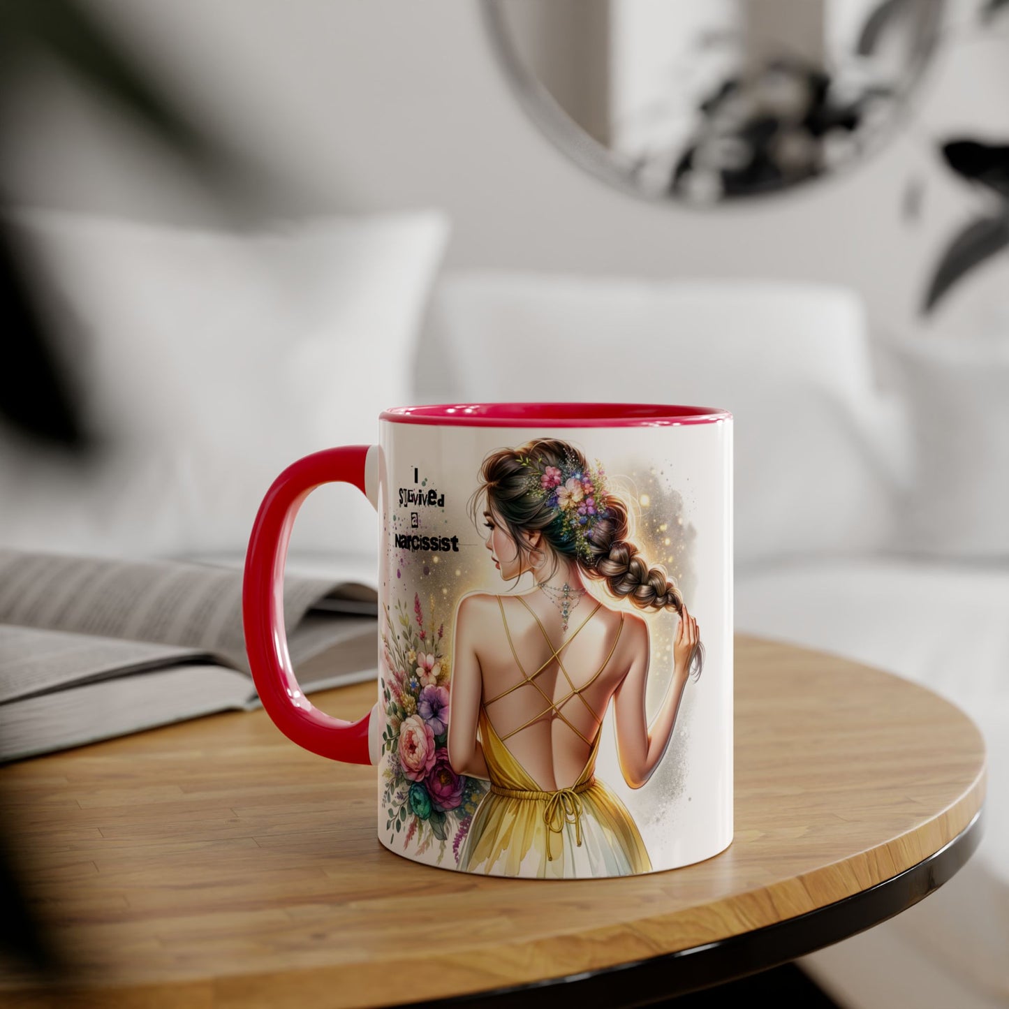 Floral Inspirational Mug, Gift for Friends, Self-Love Motivational Coffee Cup, Women's Empowerment, Birthday Present
