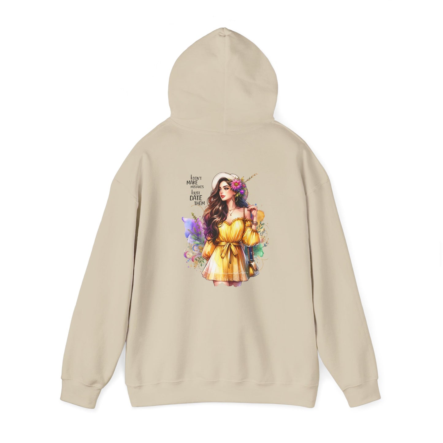 I Don`t Make Mistakes, I Just Date Them Vibrant Floral Art Hoodie - Unisex Heavy Blend Sweatshirt For Cozy Days, Ideal For Gift Giving, Casual Wear, Spring Celebrations
