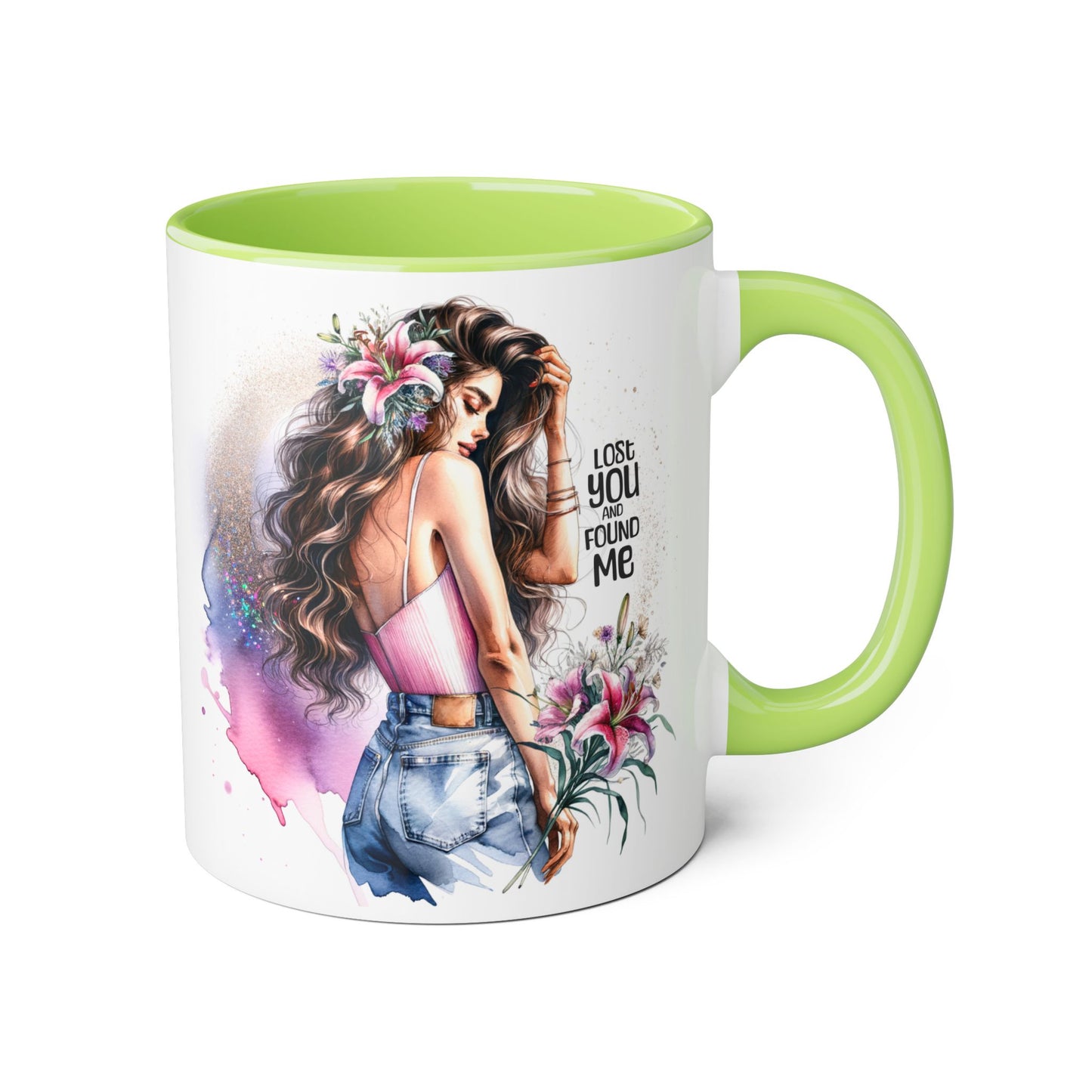 Lost You and Found Me Bohemian Accent Mugs - Lose You Found Me | Artistic Coffee Cup, Unique Gift, Decorative Drinkware, Floral Theme, Stylish Tea Mug