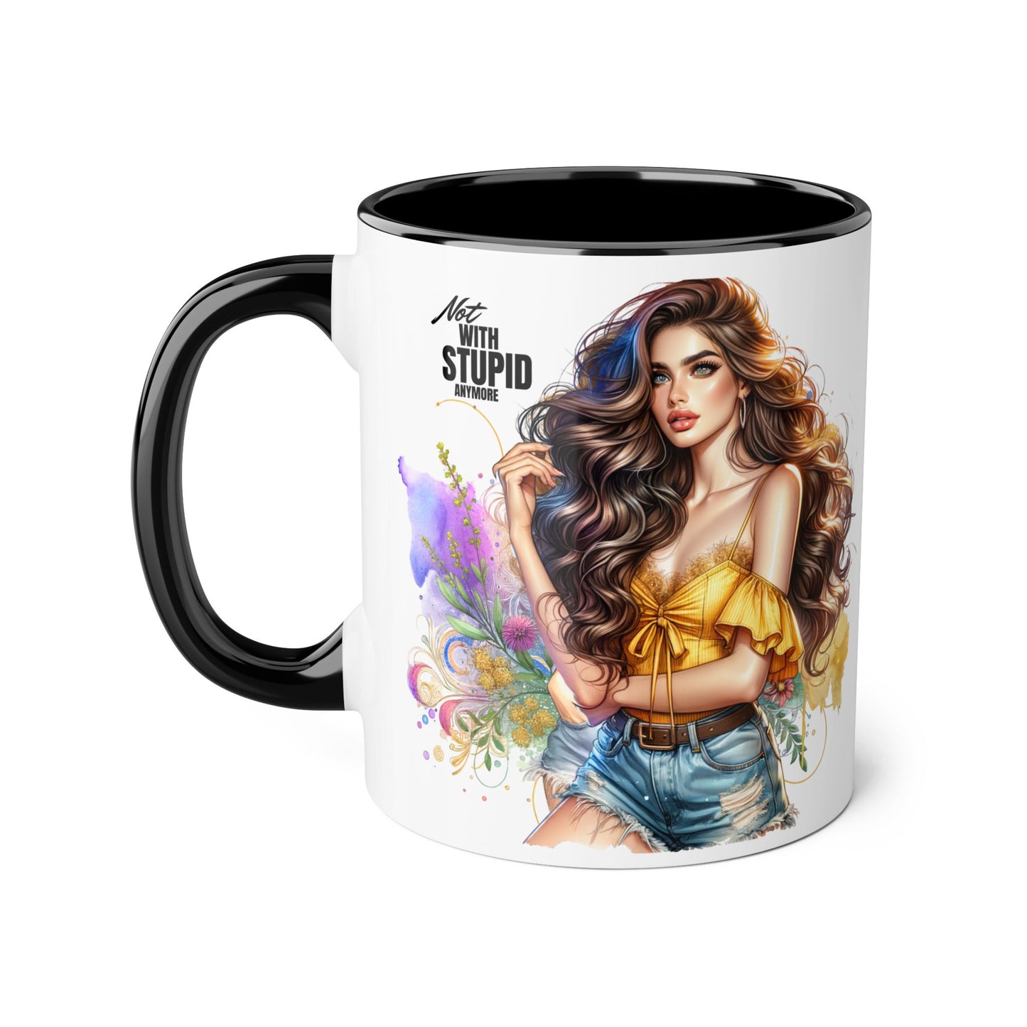 Not With Stupid Anymore Humoristic 11oz Accent Mug