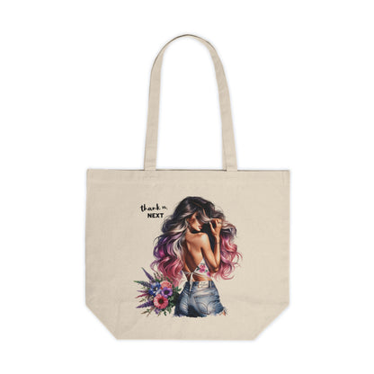 Thank U, Next Floral Art Tote Bag | Thank U Next Shopping Bag, Eco-Friendly Grocery Tote, Gift for Her, Everyday Carryall, Trendy Reusable Shopper