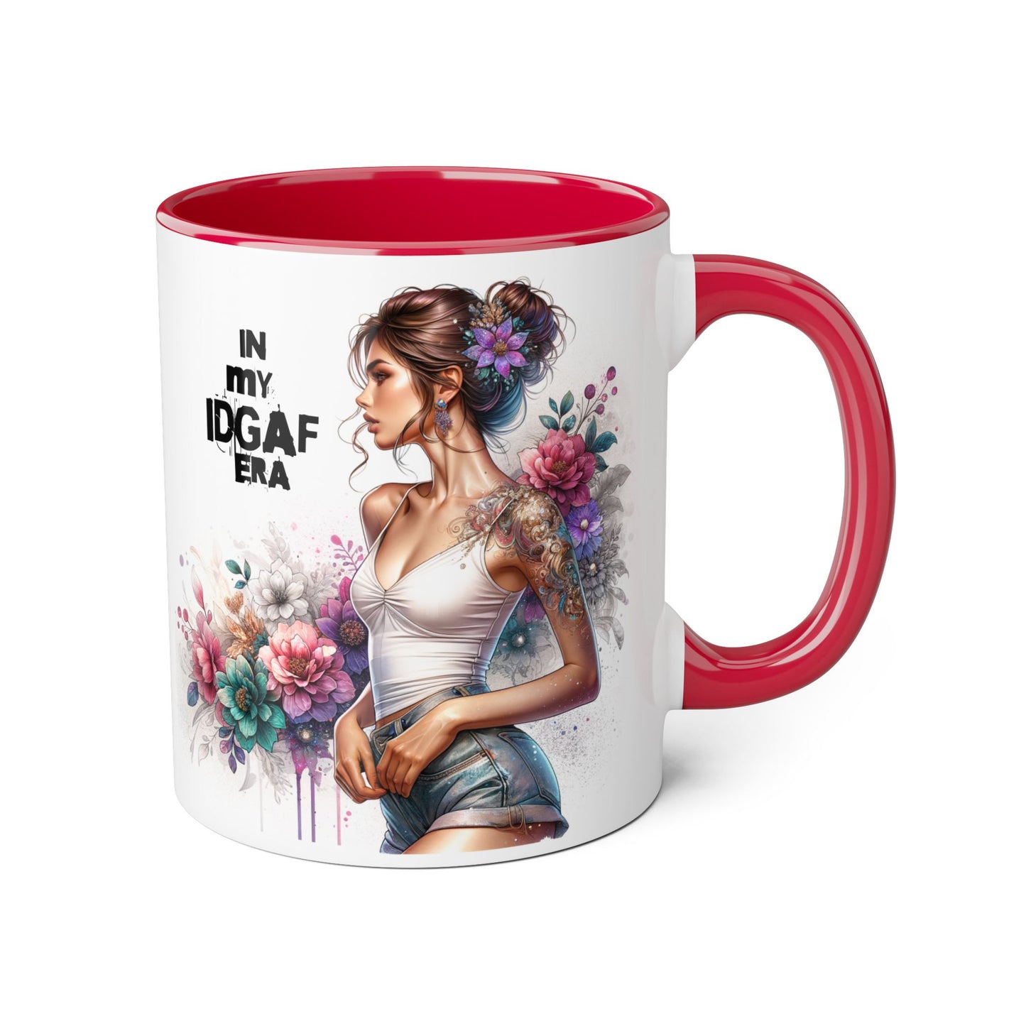 In My IDGAF Era Accent Mug - Black Ceramic Tea/Coffee Cup, Personalized Gift for Her, Quirky Home Decor, Unique Birthday Present, [...]