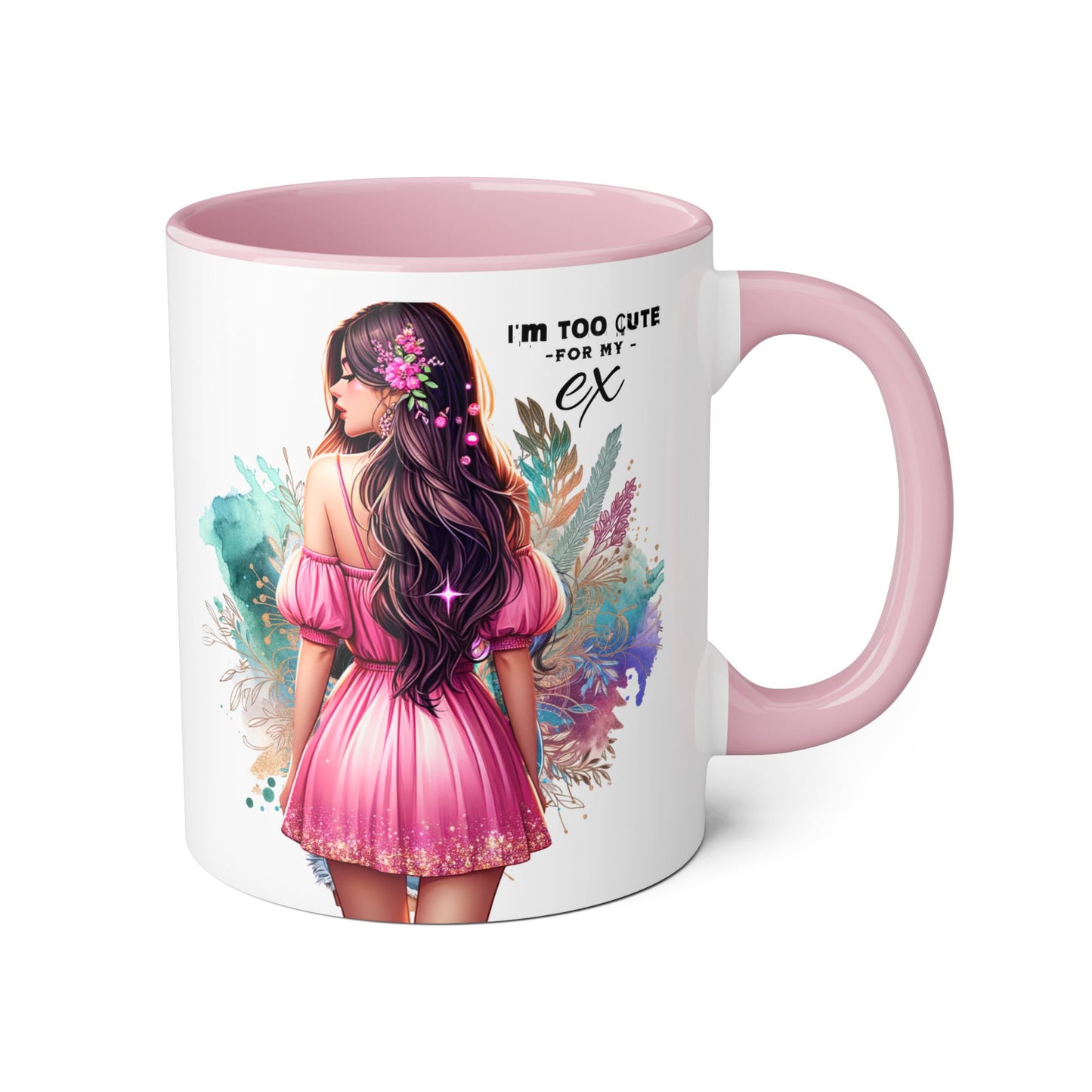 I'm Too Cute For My Ex Accent Mug featuring Cute Design for Sip and Style Lovers, Gift for Friends, Home Decor, Coffee Lovers, Tea Enthusiasts