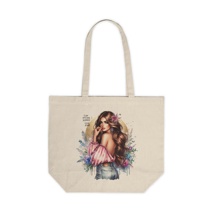 I Am My Own Happily Ever  After Gorgeous Floral Tote Bag with Inspirational Quote, Perfect for Shopping, Beach Days, Mother’s Day Gift, Eco-Friendly Tote