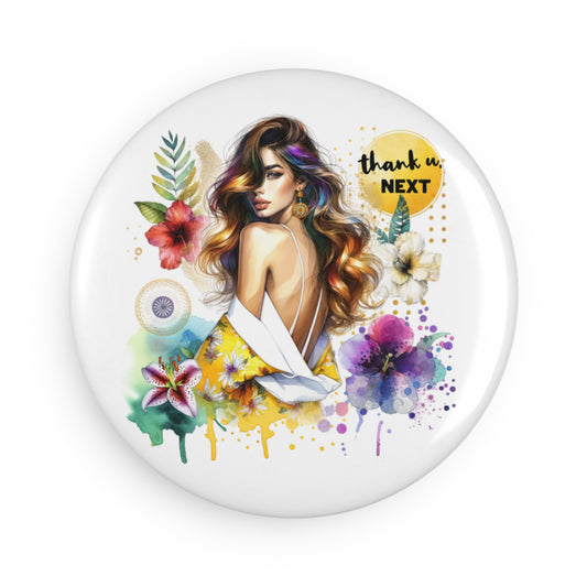 Thank U, Next  Decorative Round Magnet, Gifts for Her, Refrigerator Decor, Chic Home Accessory, Unique Birthday Gift