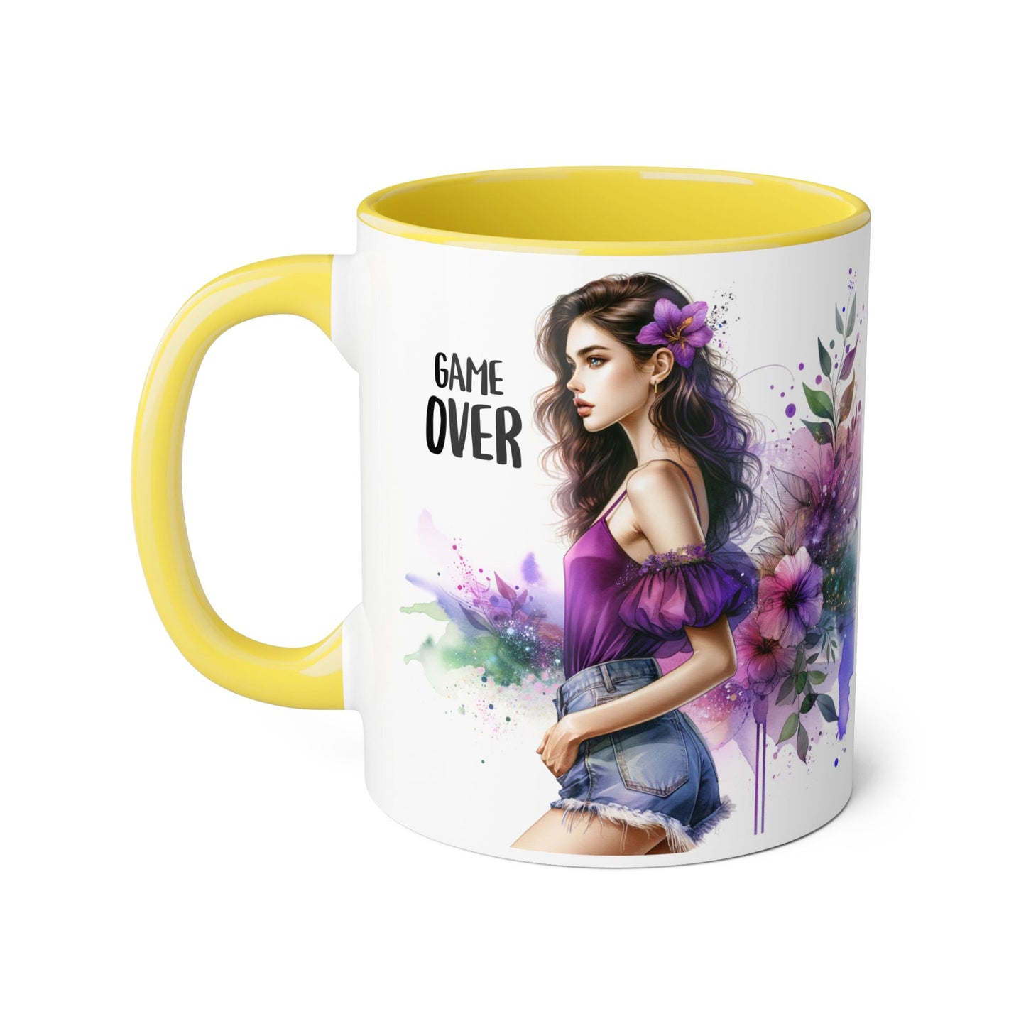 Game Over Accent Mug - Stylish Coffee Cup for Gamers, Unique Gift, Trendy Home Decor, Birthday Present, Cafe Lover's Essential