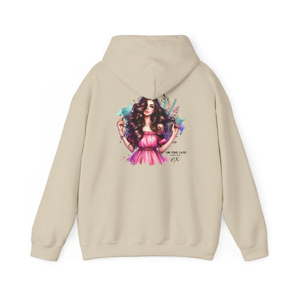 I'm Too Cute For My Ex Colorful Artistic Hooded Sweatshirt, Trendy Unisex Hoodie, Gift for Art Lovers, Cozy Fashion, Casual Streetwear