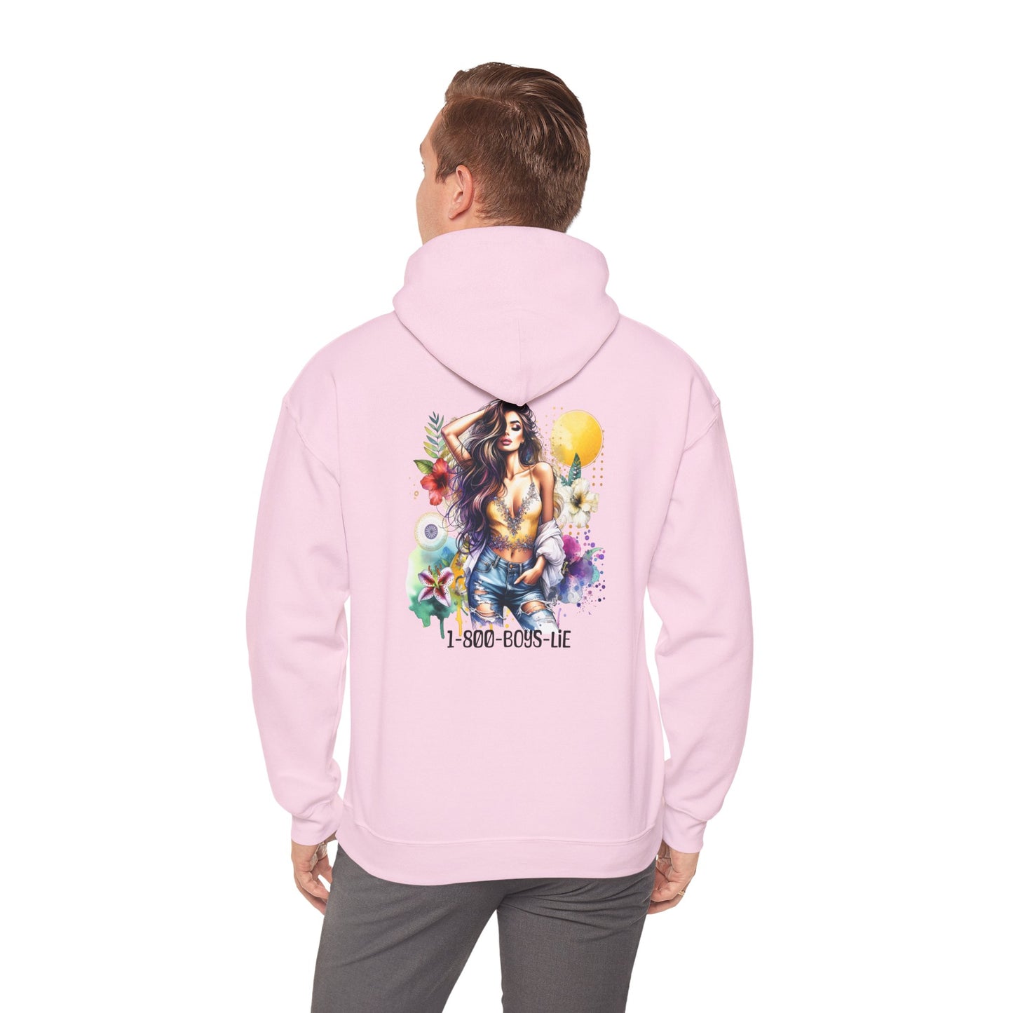 1-800-Boys-Lie Vibrant Floral Sweatshirt for Free Spirits, Comfortable Hoodie, Great for Spring, Casual Wear, Gift for Friends