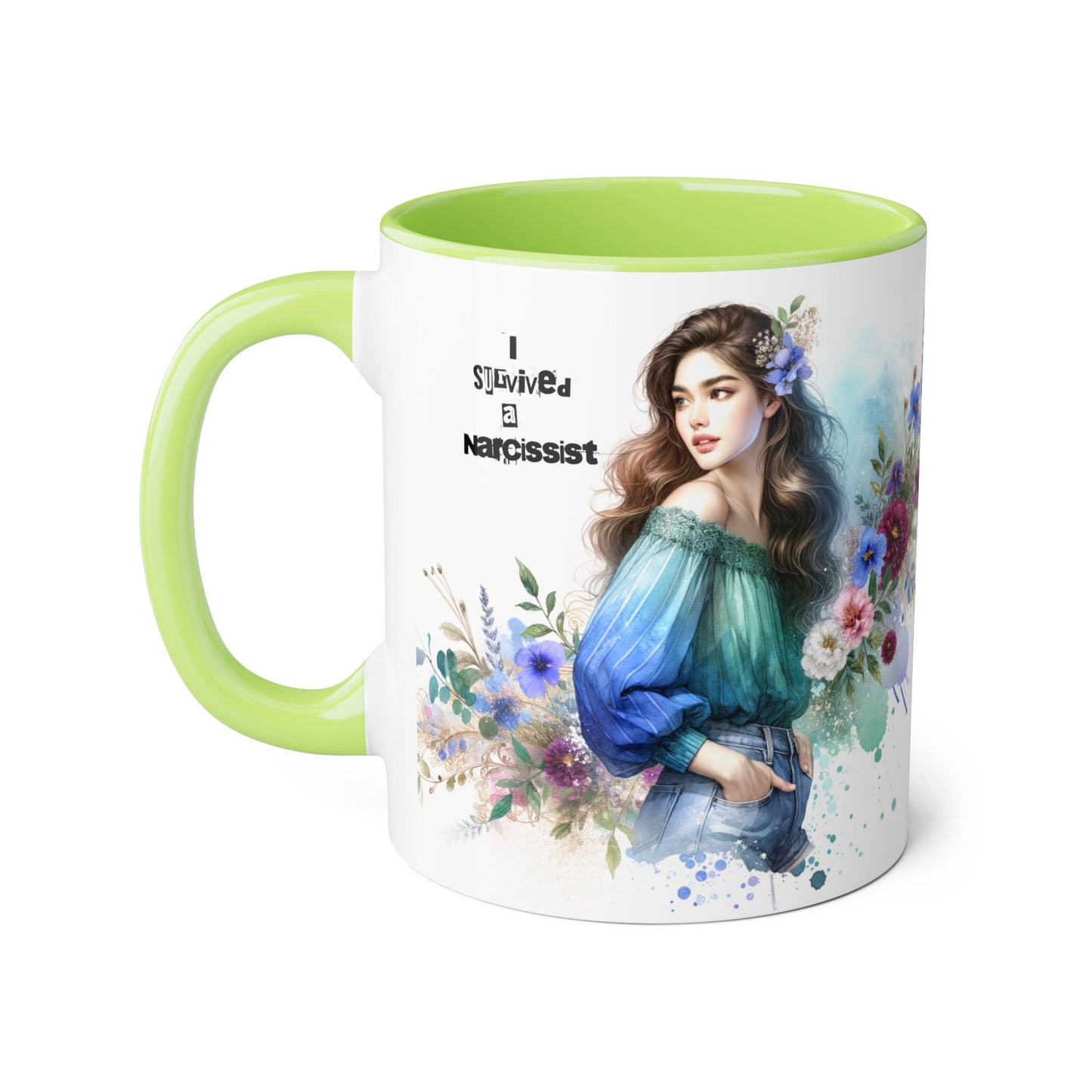 Survivor Accent Mug, Inspirational Gift Mug, Unique Art Coffee Cup, Self-Care Mug for Her, Perfect for Friendship, Recovery Gift