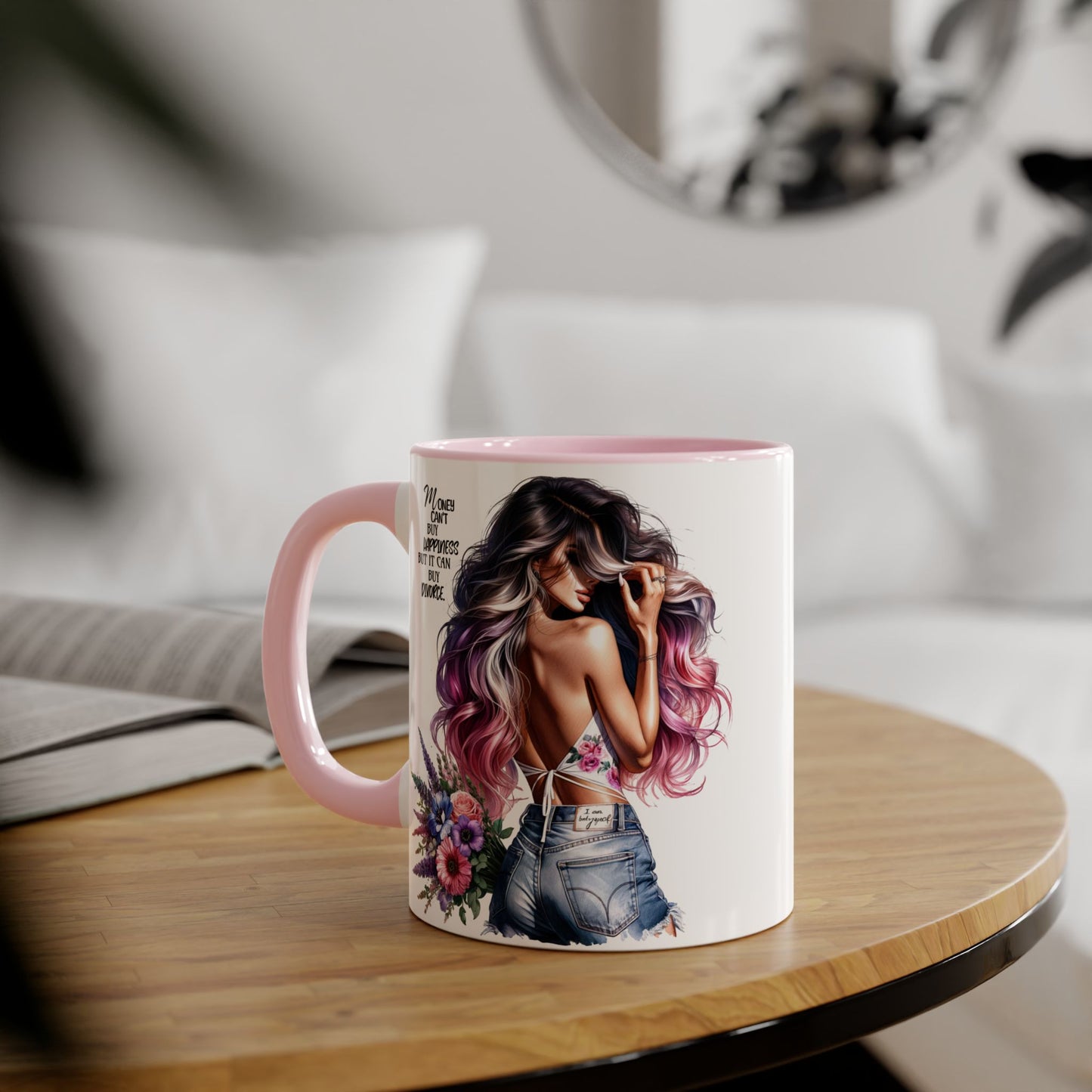 Mug - Money Can't Buy Happiness But It Can Buy Divorce Humoristic Accent Mug, 11oz