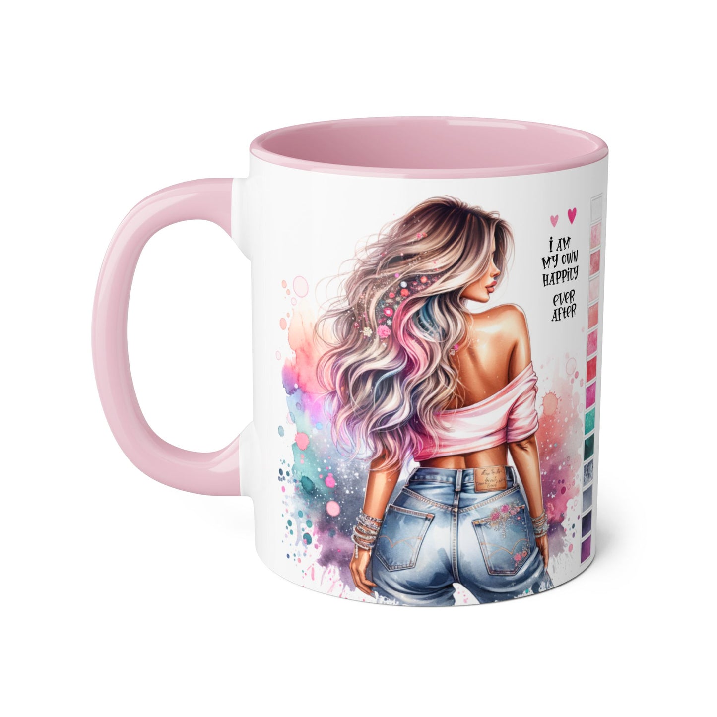 I Am My Own Happily Ever After Colorful Inspirational Accent Mug - Perfect for Coffee Lovers, Art Enthusiasts, Gift Ideas, Motivational Coffee Cup, Cozy Vibes
