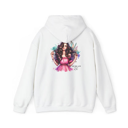 I'm Too Cute For My Ex Colorful Artistic Hooded Sweatshirt, Trendy Unisex Hoodie, Gift for Art Lovers, Cozy Fashion, Casual Streetwear