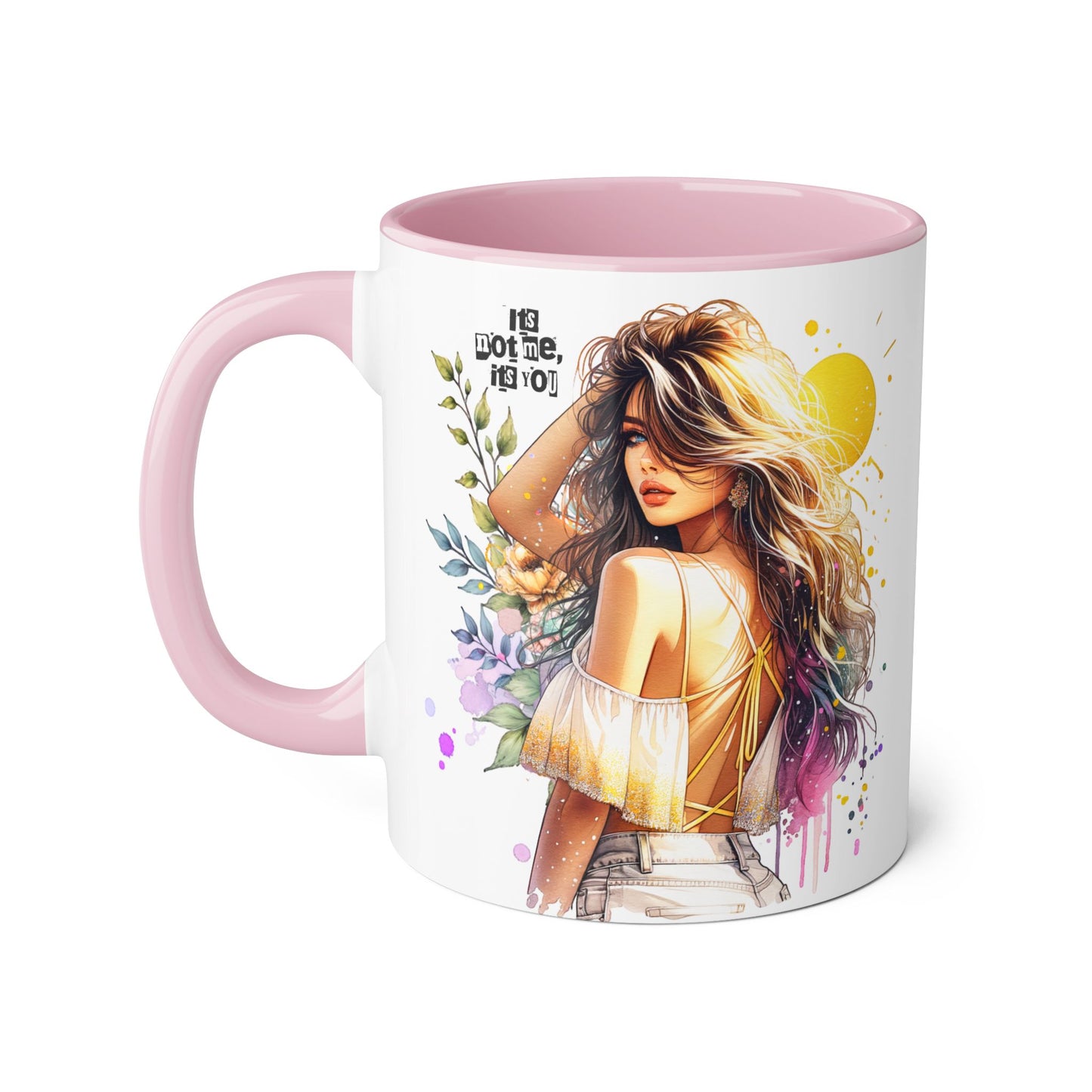 It's Not Me, It's You Humoristic Bohemian Accent Mug, 11oz - Perfect Gift for Art Lovers, Coffee Enthusiasts, Home Decor, Birthday Presents, Inspirational Design