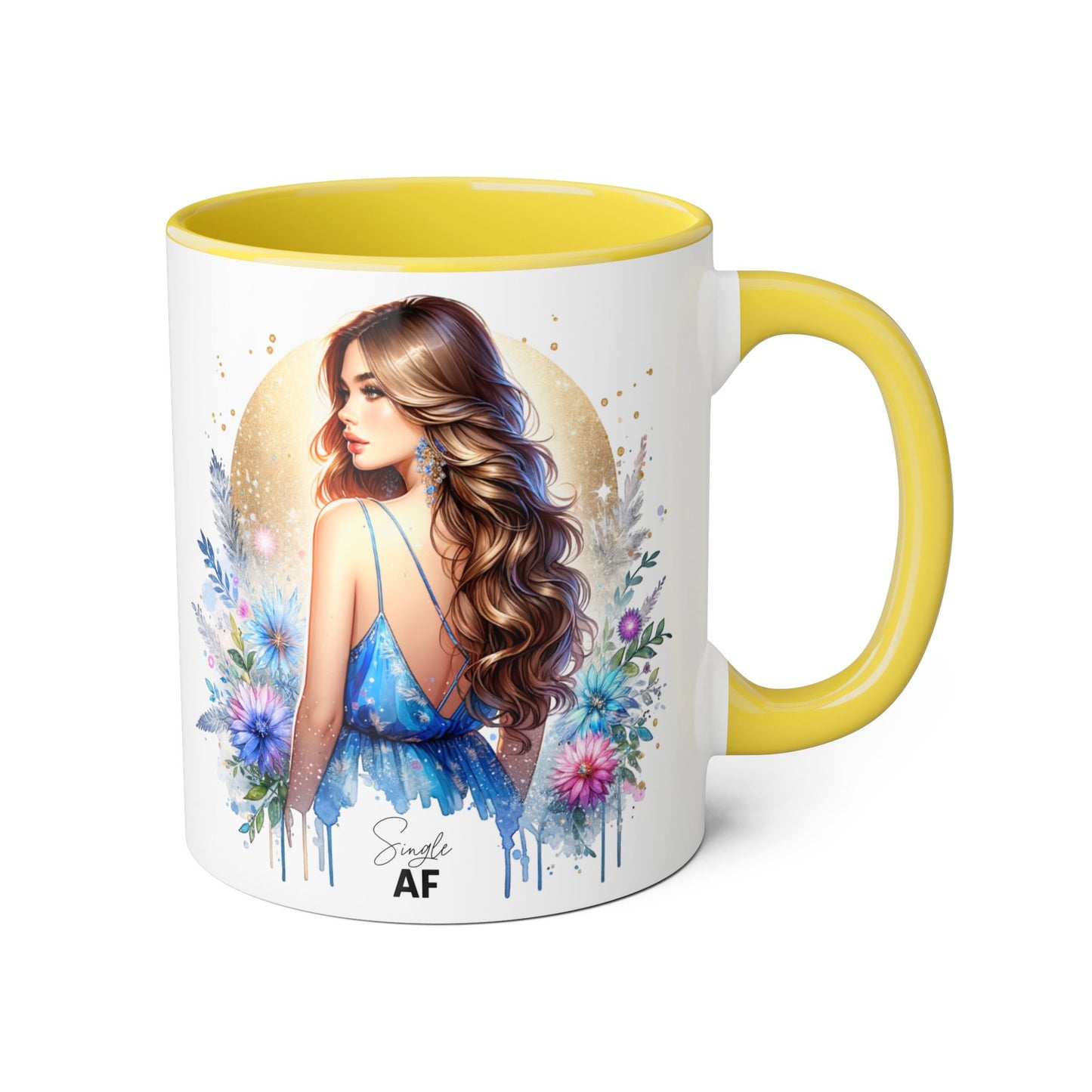 Single AF Gorgeous Floral Accent Mug, Perfect for Coffee Lovers, Unique Gift for Her, Boho Aesthetic, Personalized Tea Mug, Great for Birthdays
