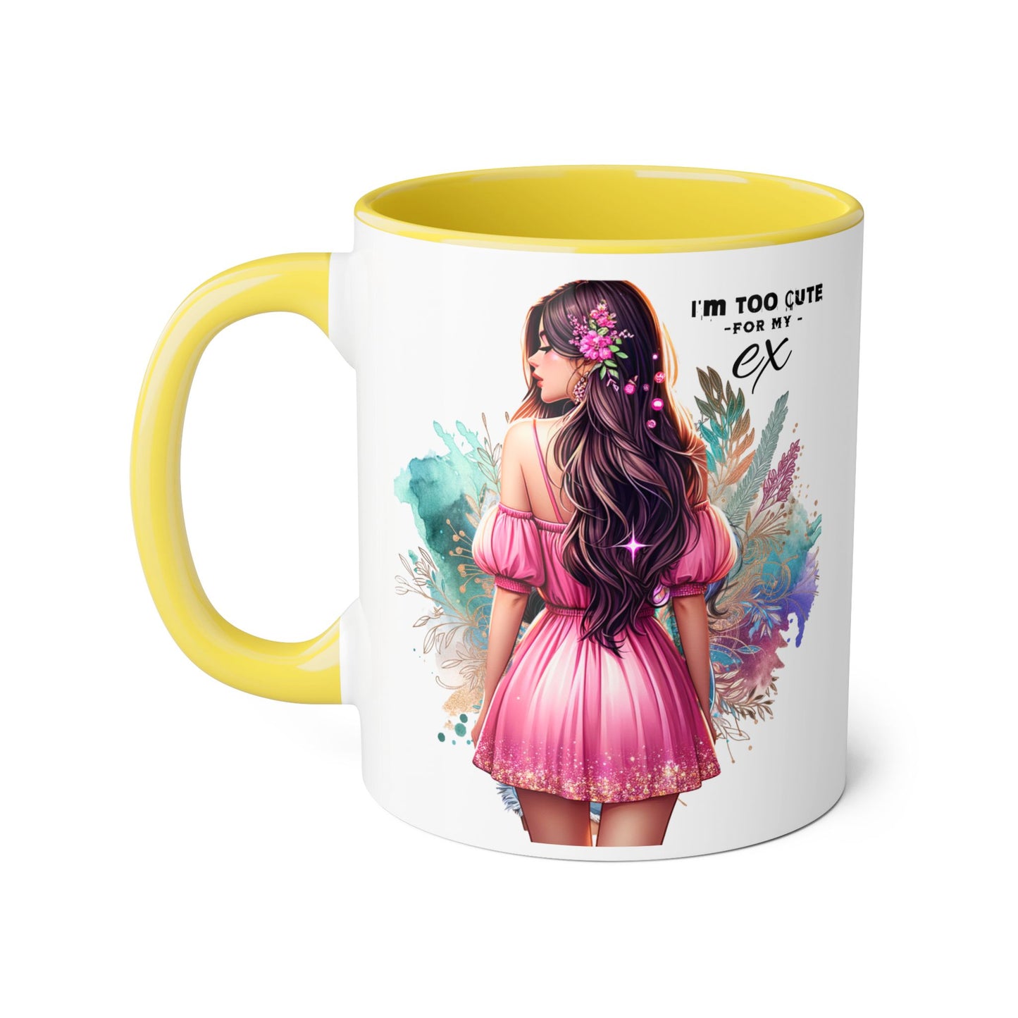 I'm Too Cute For My Ex Accent Mug featuring Cute Design for Sip and Style Lovers, Gift for Friends, Home Decor, Coffee Lovers, Tea Enthusiasts