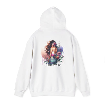 1-800-Boys-Lie Beautiful Floral Mermaid Hoodie - Unisex Heavy Blend™, Perfect for Cozy Days, Gifts, Beach Lovers, Everyday Wear