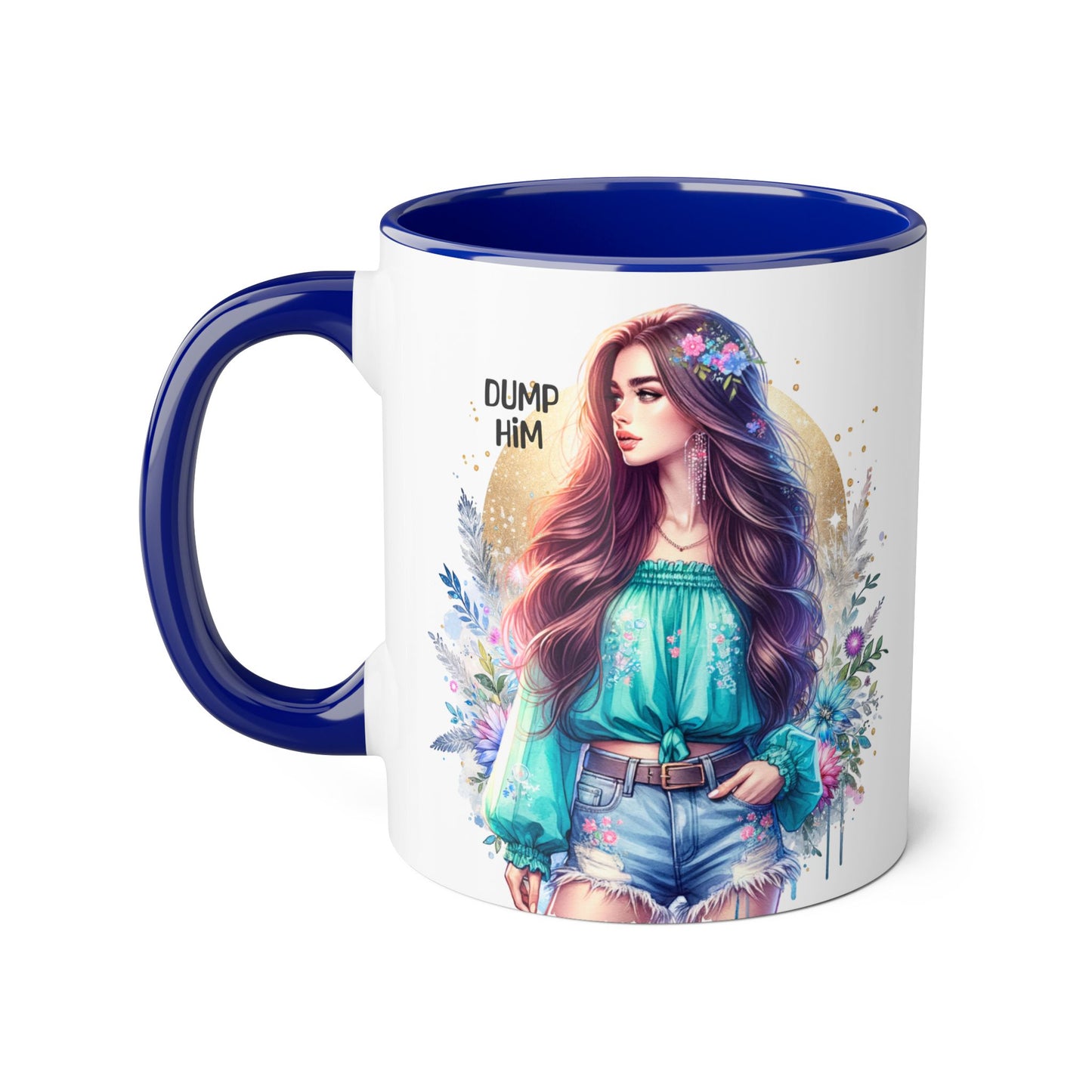 Empowered Woman Accent Mug, Inspirational Coffee Cup, Gift for Her, Motivational Mug, Art Mug for Friends, Self-Care