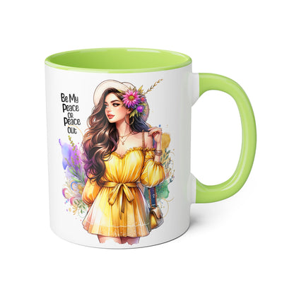 Mug - Be My Peace or Peace Out Accent Mug 11oz