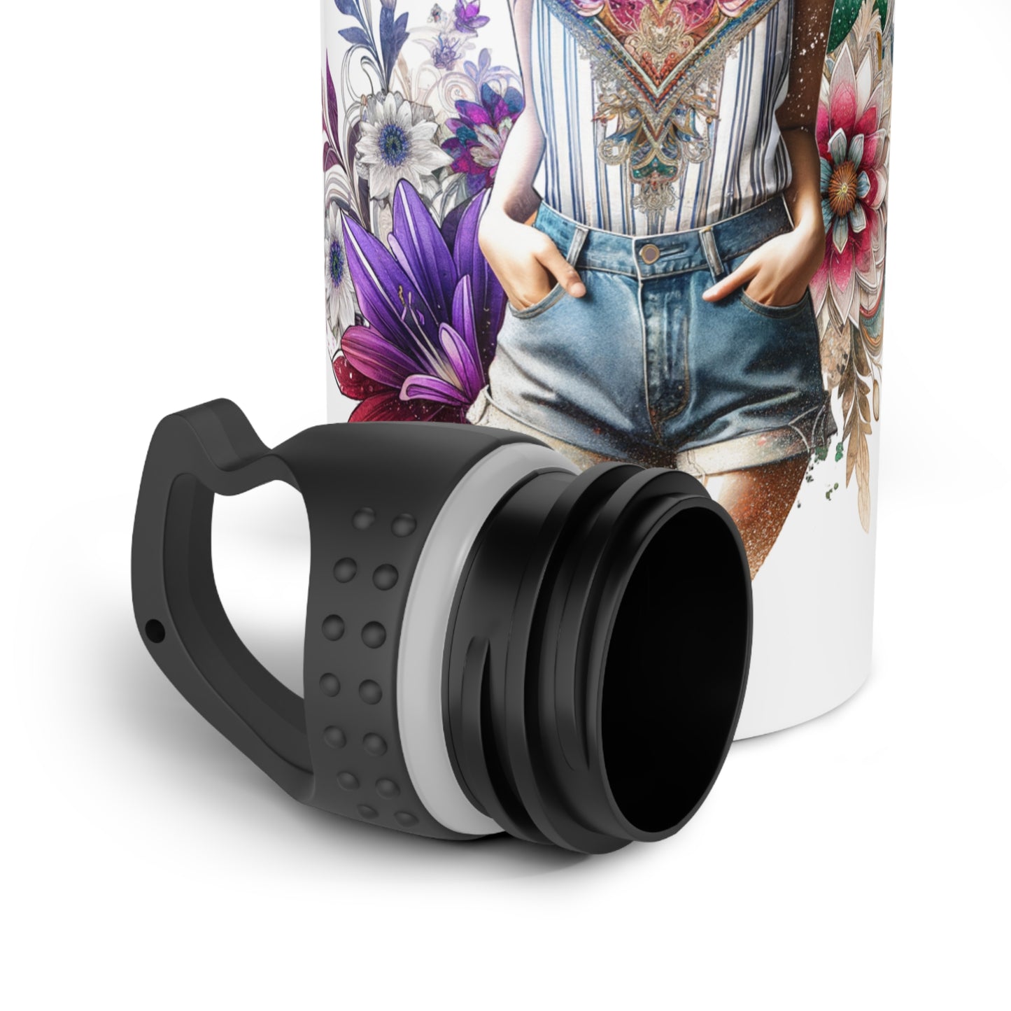 I Don't Make Mistakes, I Date Them Floral Art Water Bottle, Inspired Gift for Travelers, Eco-Friendly Hydration, Fitness and Outdoor Use, Cute Drinkware