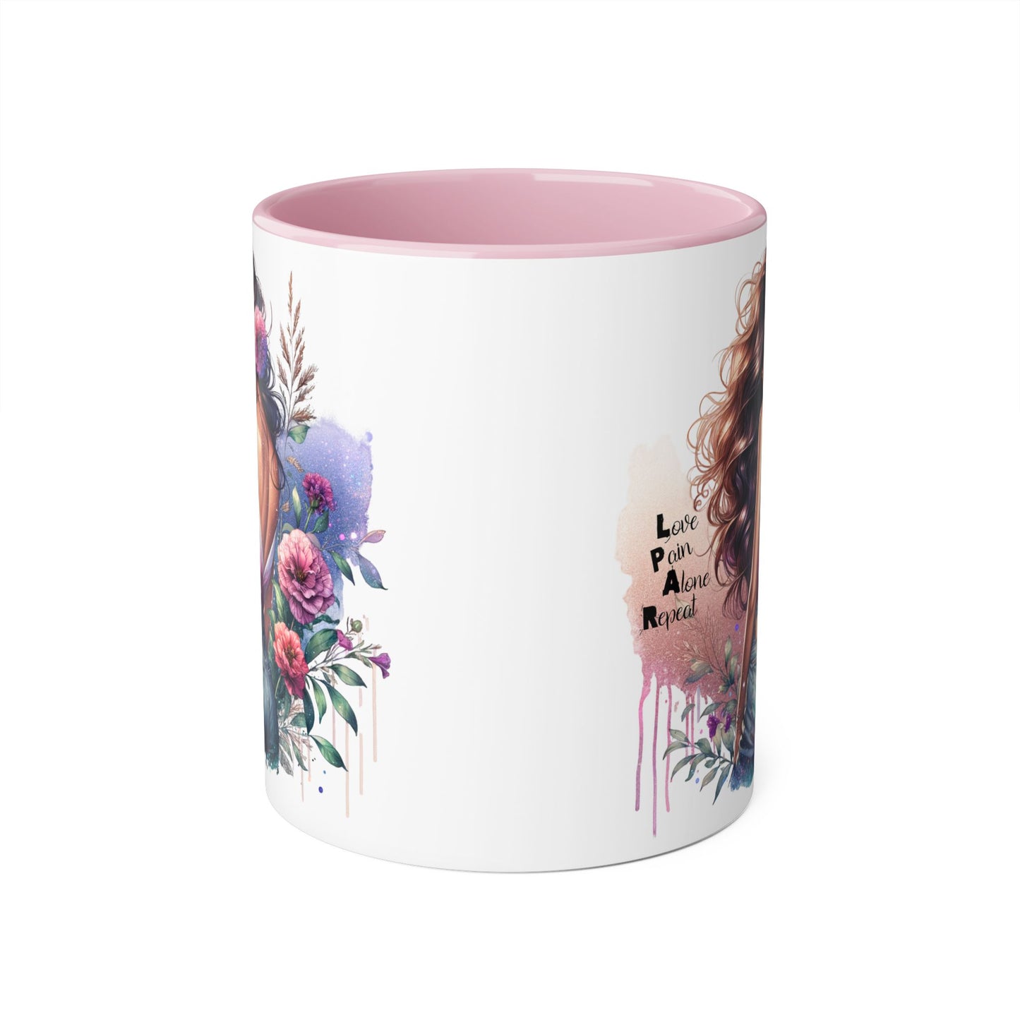 Floral Accent Mug, Coffee Cup, Gift for Her, Boho Decor, Inspirational Quote, Birthday Gift, Garden Lover's Mug