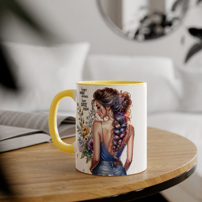 I Don't Make Mistakes, I Date Them Empowering Accent Mug, Inspirational Gift, Coffee Lover, Floral Design, Fun Quote, Ceramic Mug, Home & Kitchen Decor