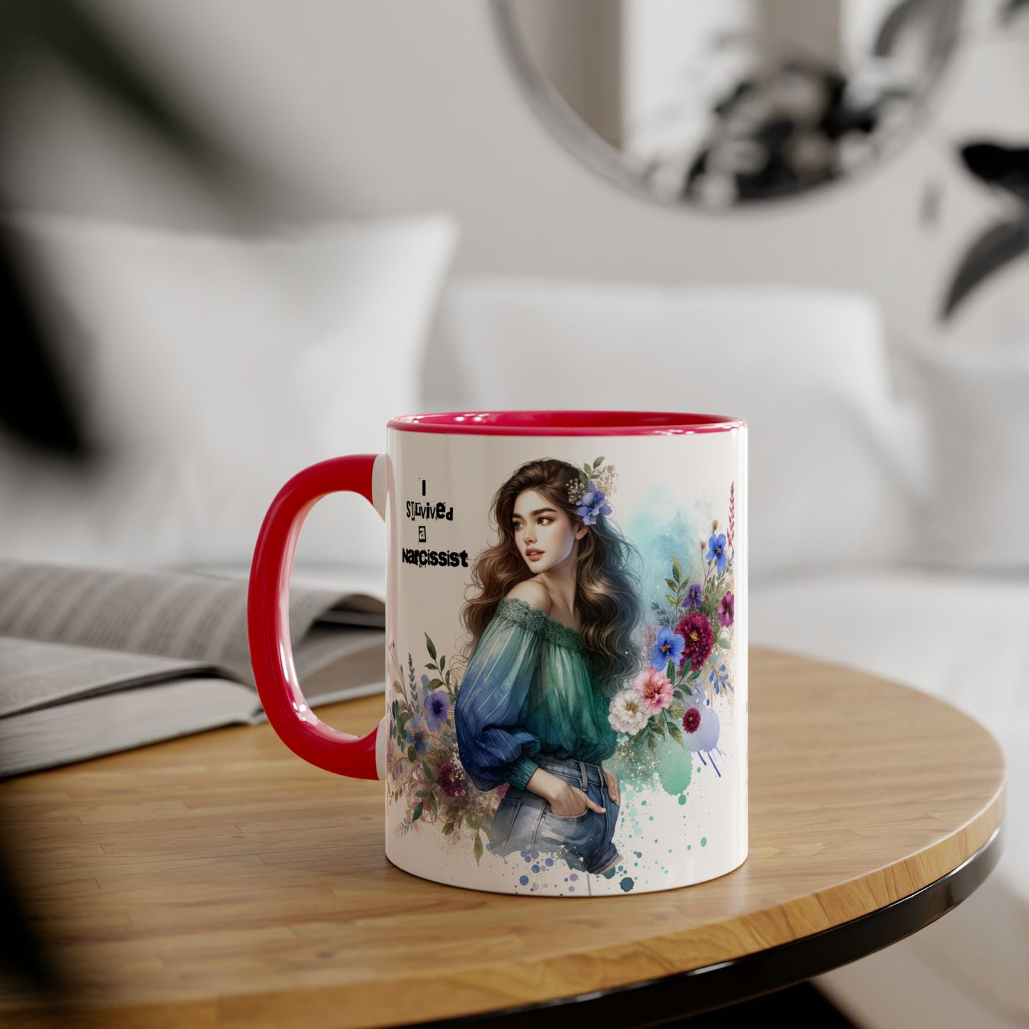 Survivor Accent Mug, Inspirational Gift Mug, Unique Art Coffee Cup, Self-Care Mug for Her, Perfect for Friendship, Recovery Gift
