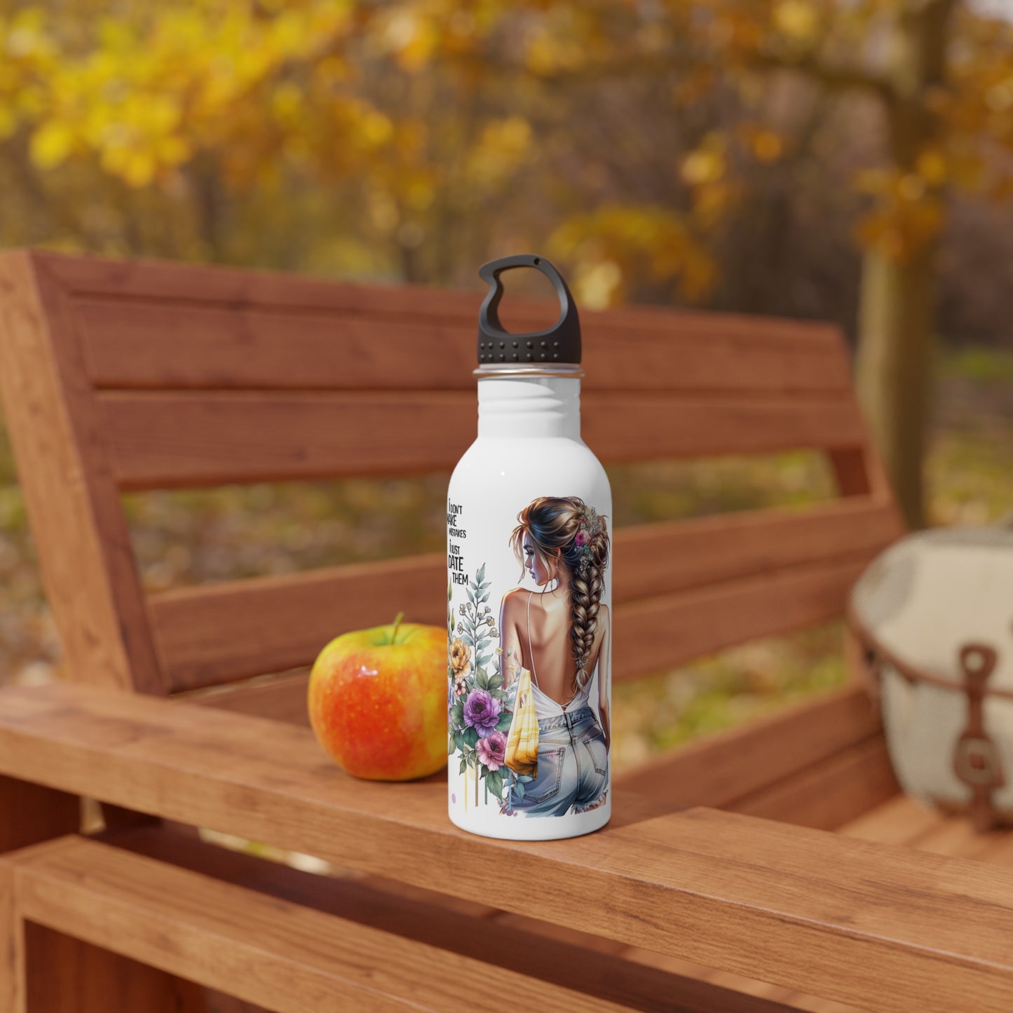 Floral Stainless Steel Water Bottle - "I Don't Make Mistakes, I Date Them" Quote, Eco-Friendly Drinkware, Summer Hydration, Gift for [...]
