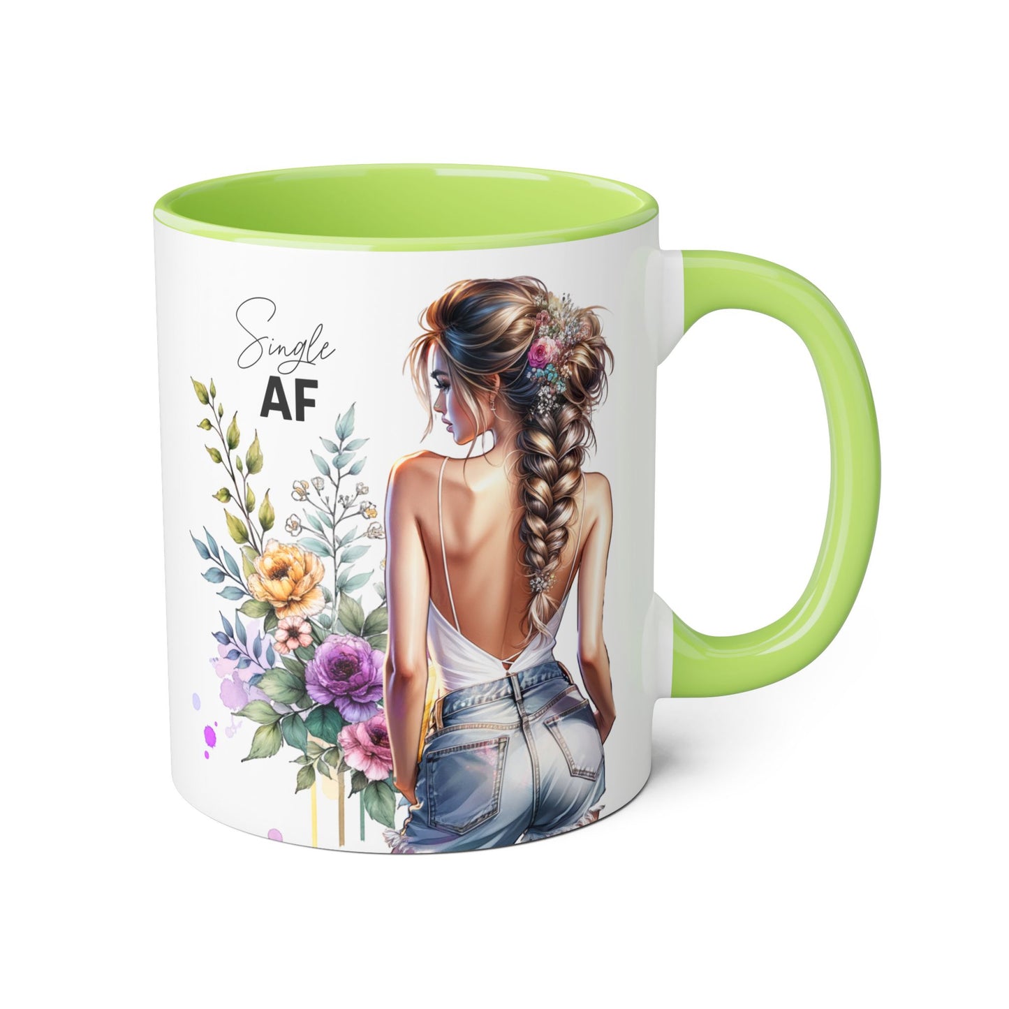 Single AF Chic Floral Accent Mug for Single Ladies | Perfect Gift for Birthdays, Weddings, or Just Because