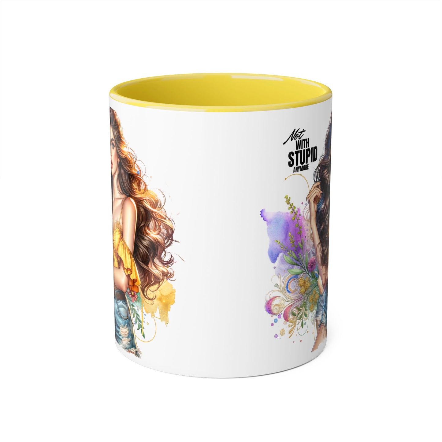 Not With Stupid Anymore Humoristic 11oz Accent Mug