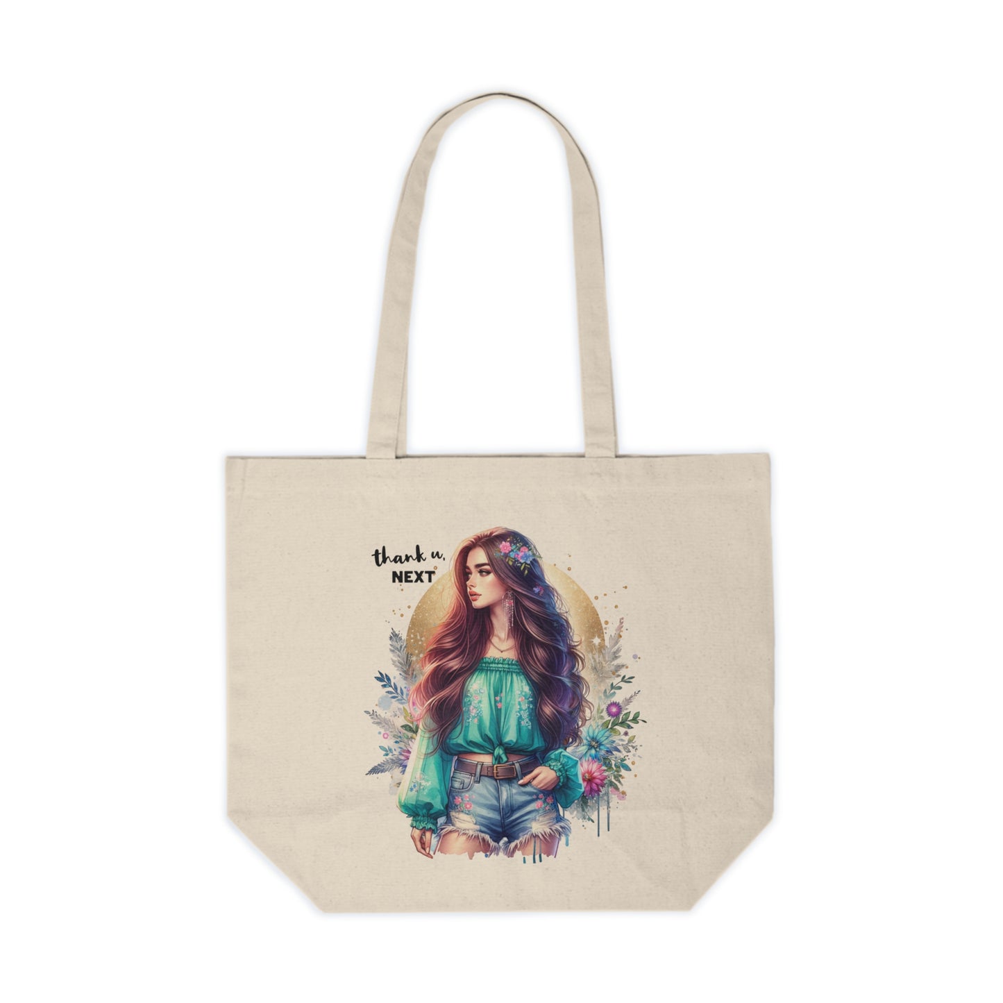 Thank U, Next Stylish Canvas Shopping Tote, Eco-Friendly Bag, Fashionable Grocery Tote, Gift for Her, Trendy Reusable Bag, Thank You Next Design