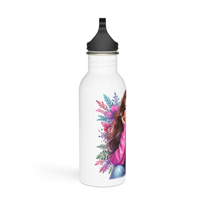 1-800-Boys-Lie Stylish Stainless Steel Water Bottle with Floral Design - Perfect for Hydration, Gym, Travel, Gifts, Fashion