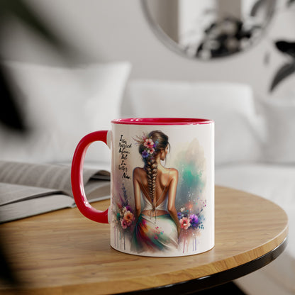 I Was Married Before But I'm Better Now Humoristic Inspirational Floral Accent Mug, Motivational Gift, Self-Love Coffee Cup, Unique Tea Mug, Art Print Drinkware