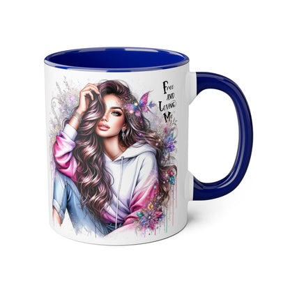 Bohemian Accent Mug - Free and Loving Me, Coffee Lover Gift, Artistic Drinkware, Unique Home Decor, Inspirational Mug