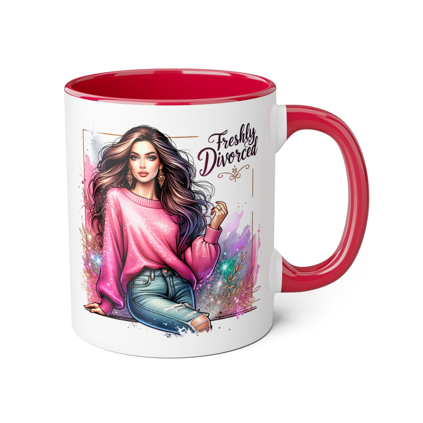 Freshly Divorced Accent Mug | Empowering Coffee Cup for Newly Single | Celebrate New Beginnings | Humorous Gift for Friends | Divorce [...]