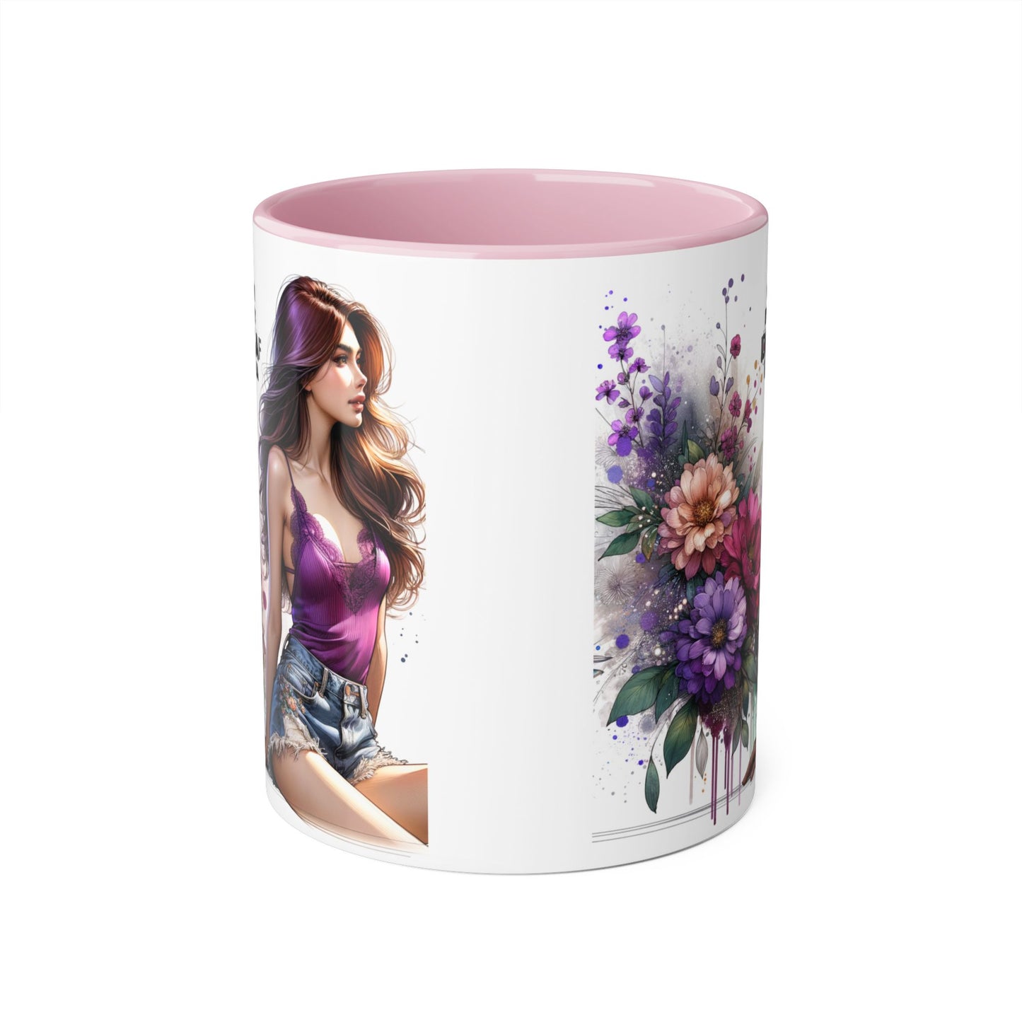 Chic Floral Accent Mug - Perfect for Coffee Lovers, Gift for Her, Home Decor, Floral Art Mug, Unique Drinkware