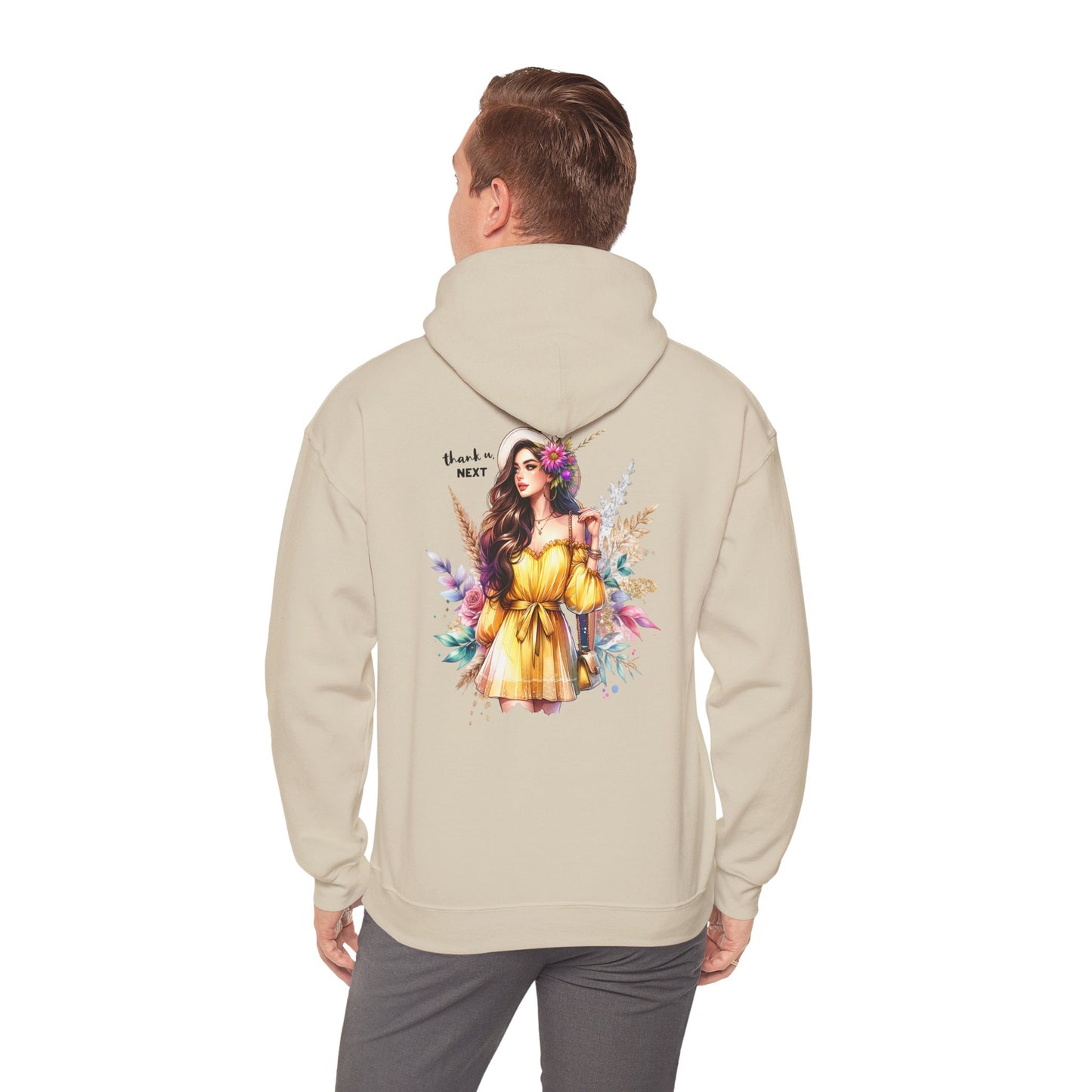 Thank U, Next Bohemian Chic Hoodie - Relaxed Fit Unisex Sweatshirt, Casual Style, Everyday Wear, Gift for Her, Art-Inspired Apparel