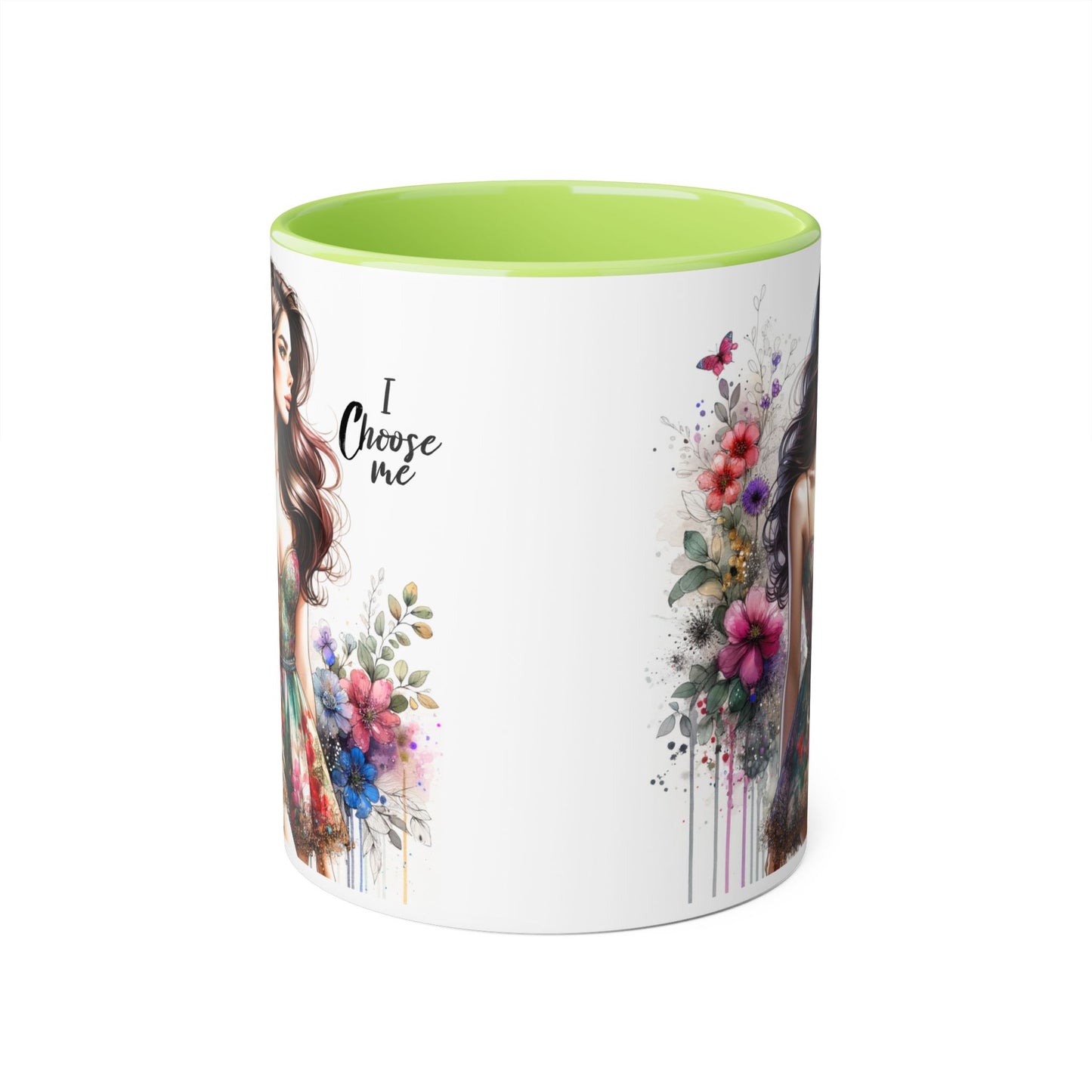 I Choose Me  Floral Accent Mug, 11oz Coffee Cup, Self-Love Gift, Inspirational Drinkware, Unique Home Decor, Feminine Art Mug