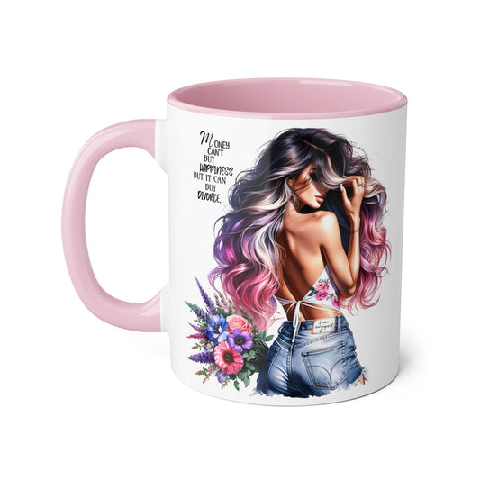 Mug - Money Can't Buy Happiness But It Can Buy Divorce Humoristic Accent Mug, 11oz