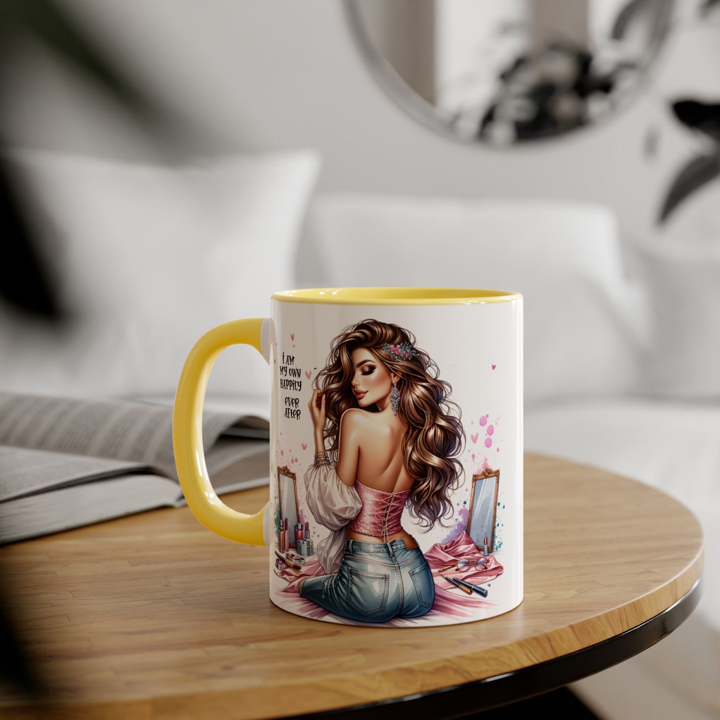 I Am My Own Happily Ever After Empowered Beauty Accent Mug - 11oz Inspirational Coffee Cup for Self-Love and Confidence