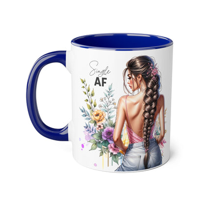 Single AF Chic Floral Coffee Mug, Single AF, Unique Gift for Her, Trendy Drinkware, Birthday Present, Home Decor, Tea Time, Self-Love