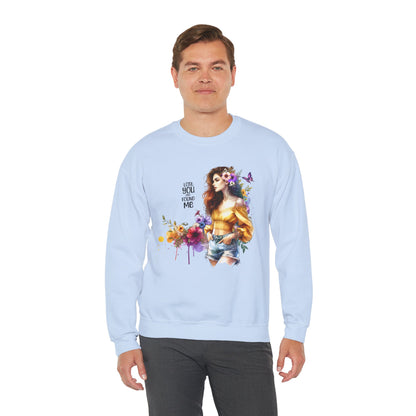Lost You And Found Me Floral Art Crewneck Sweatshirt, Cozy Unisex Sweater, Gift for Her, Spring Fashion, Inspirational Quote Apparel