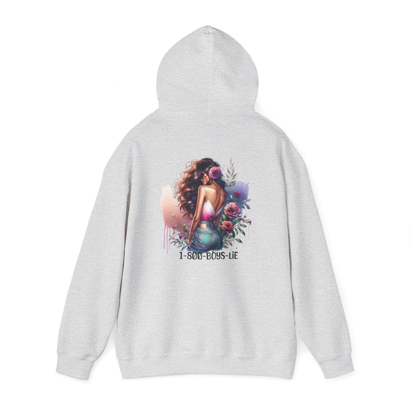 1-800-Boys-Lie Beautiful Floral Mermaid Hoodie - Unisex Heavy Blend™, Perfect for Cozy Days, Gifts, Beach Lovers, Everyday Wear