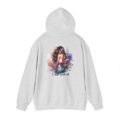 1-800-Boys-Lie Beautiful Floral Mermaid Hoodie - Unisex Heavy Blend™, Perfect for Cozy Days, Gifts, Beach Lovers, Everyday Wear