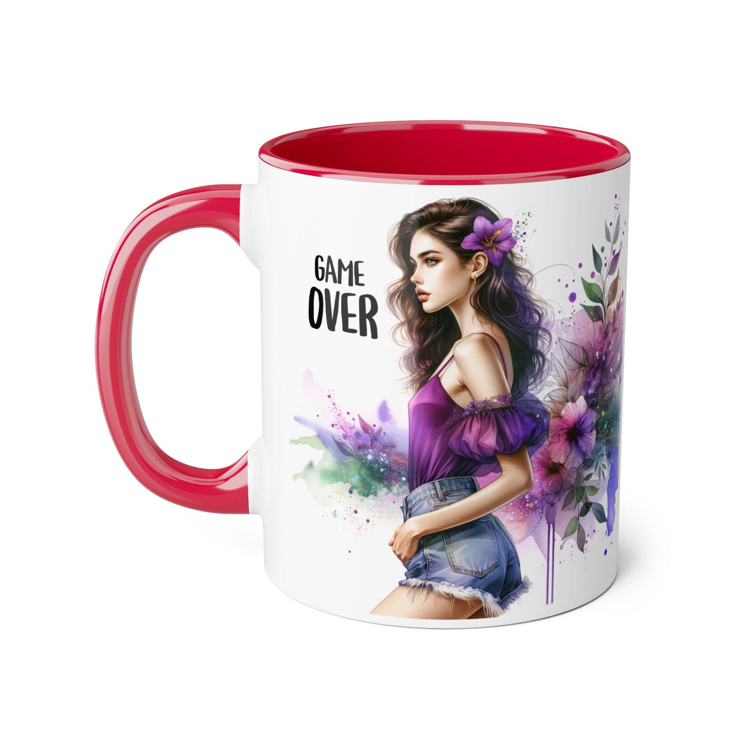 Game Over Accent Mug - Stylish Coffee Cup for Gamers, Unique Gift, Trendy Home Decor, Birthday Present, Cafe Lover's Essential
