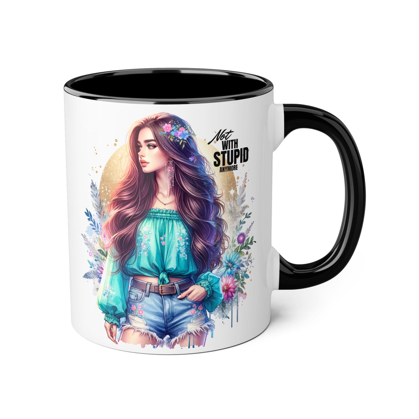 Mug - Not With Stupid Anymore Humoristic 11oz Accent Mug