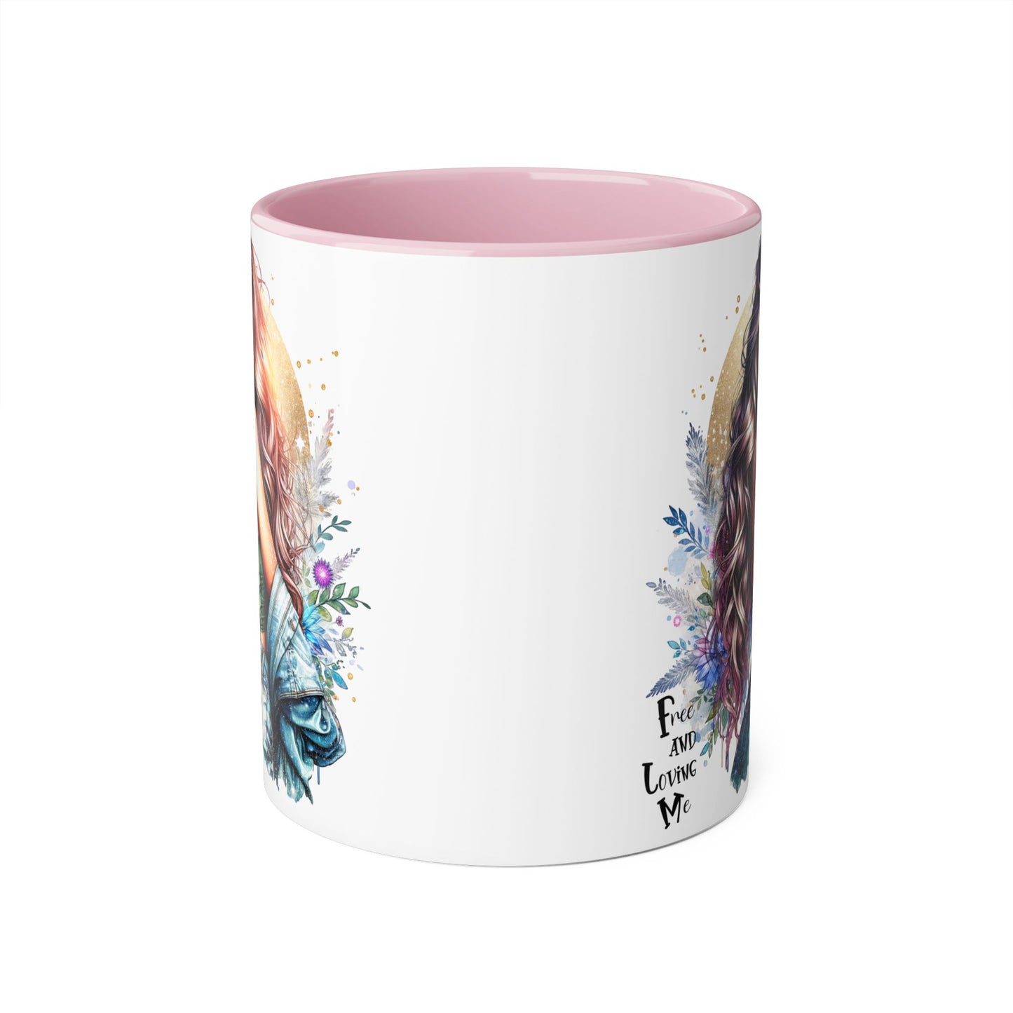 Artistic Accent Mug, Colorful Coffee Cup, Unique Gift for Her, Dreamy Floral Design, Ideal for Birthdays, Self-Care Moments