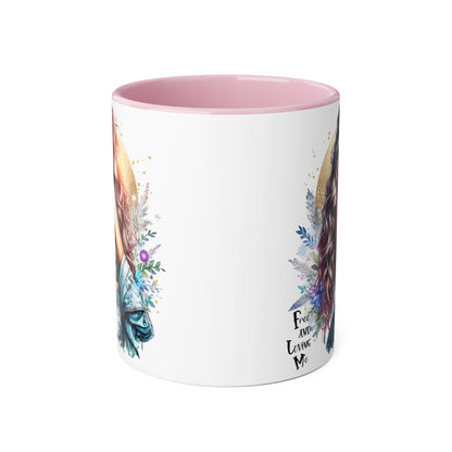 Artistic Accent Mug, Colorful Coffee Cup, Unique Gift for Her, Dreamy Floral Design, Ideal for Birthdays, Self-Care Moments