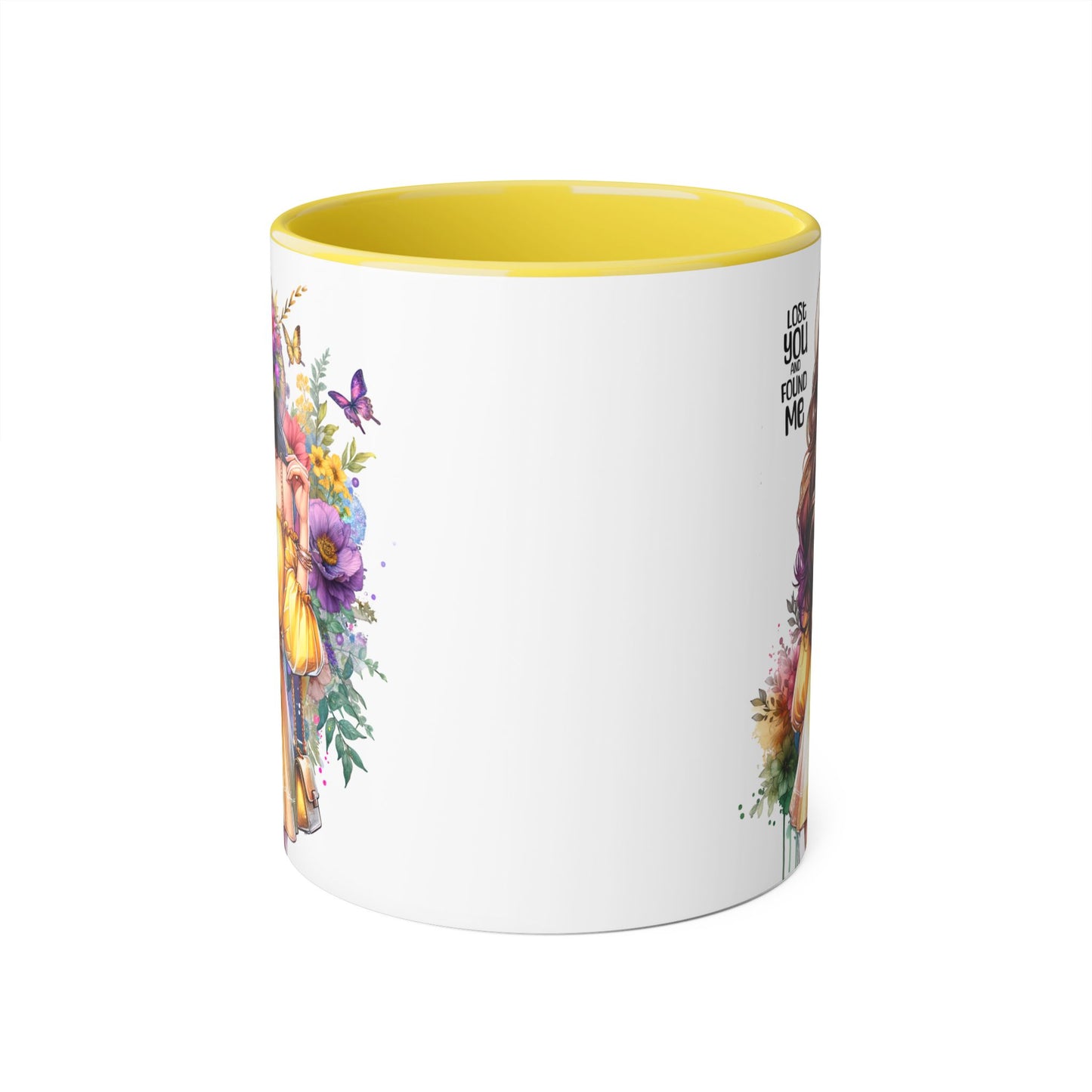 Lost You and Found Me Whimsical Floral Accent Mugs - Unique Coffee Cup, Perfect Gift for Her, Tea Lover, Home Decor, Birthday, Mother's Day